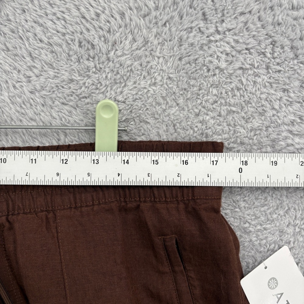NEW Athleta Retreat Linen Wide Leg Pant Size L Tall Woodland Brown High Rise - Picture 3 of 11